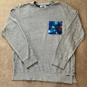 On The Byas Mens Long Sleeve Gray Space Shirt Size Medium